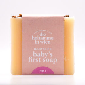 Milde Babyseife Rose mit Sheabutter und Wildrosenoel handgemacht